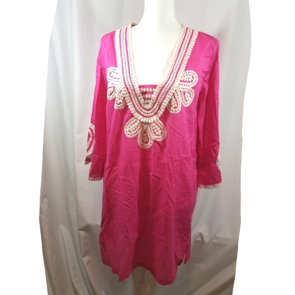 J. Crew Pink Embroidered Tunic M Spring 20 NWT